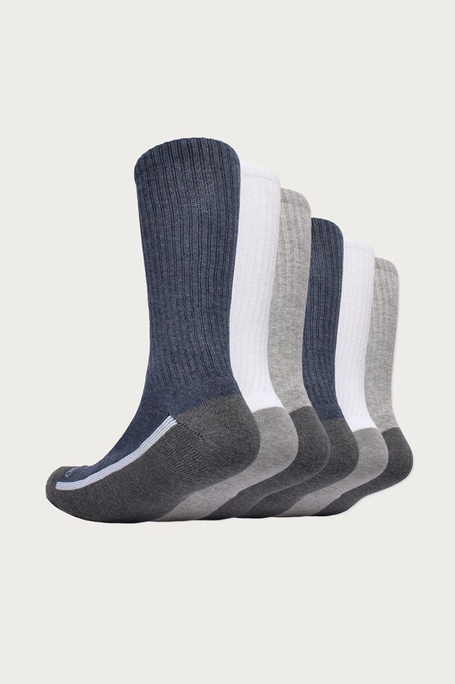 MEN'S 5 PACK COLOR BLOCK ATHLETIC CREW SOCKS, image 3