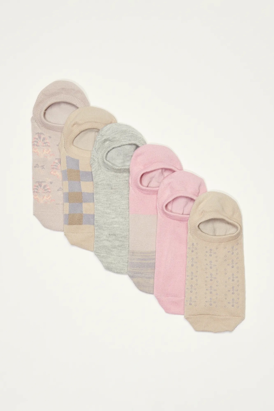 6 PACK MULTI SUPER NO SHOW SOCK, image 1