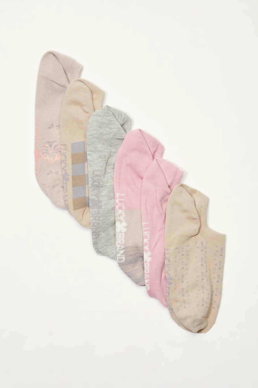 6 PACK MULTI SUPER NO SHOW SOCK, image 2