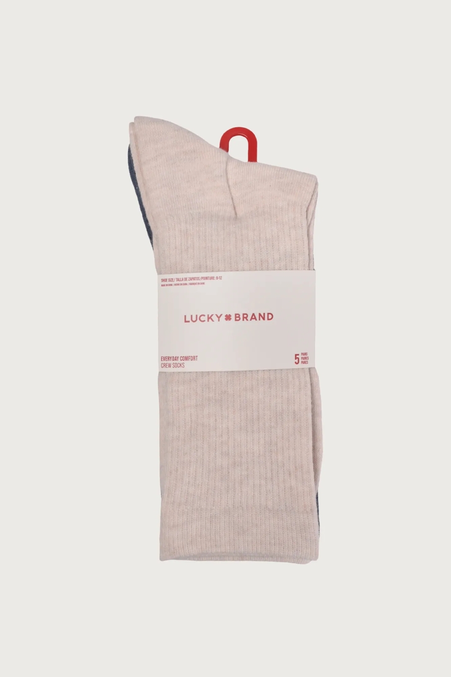 MENS 5 PACK ATHELTIC STRIPE SPORT RIB CREW, image 2