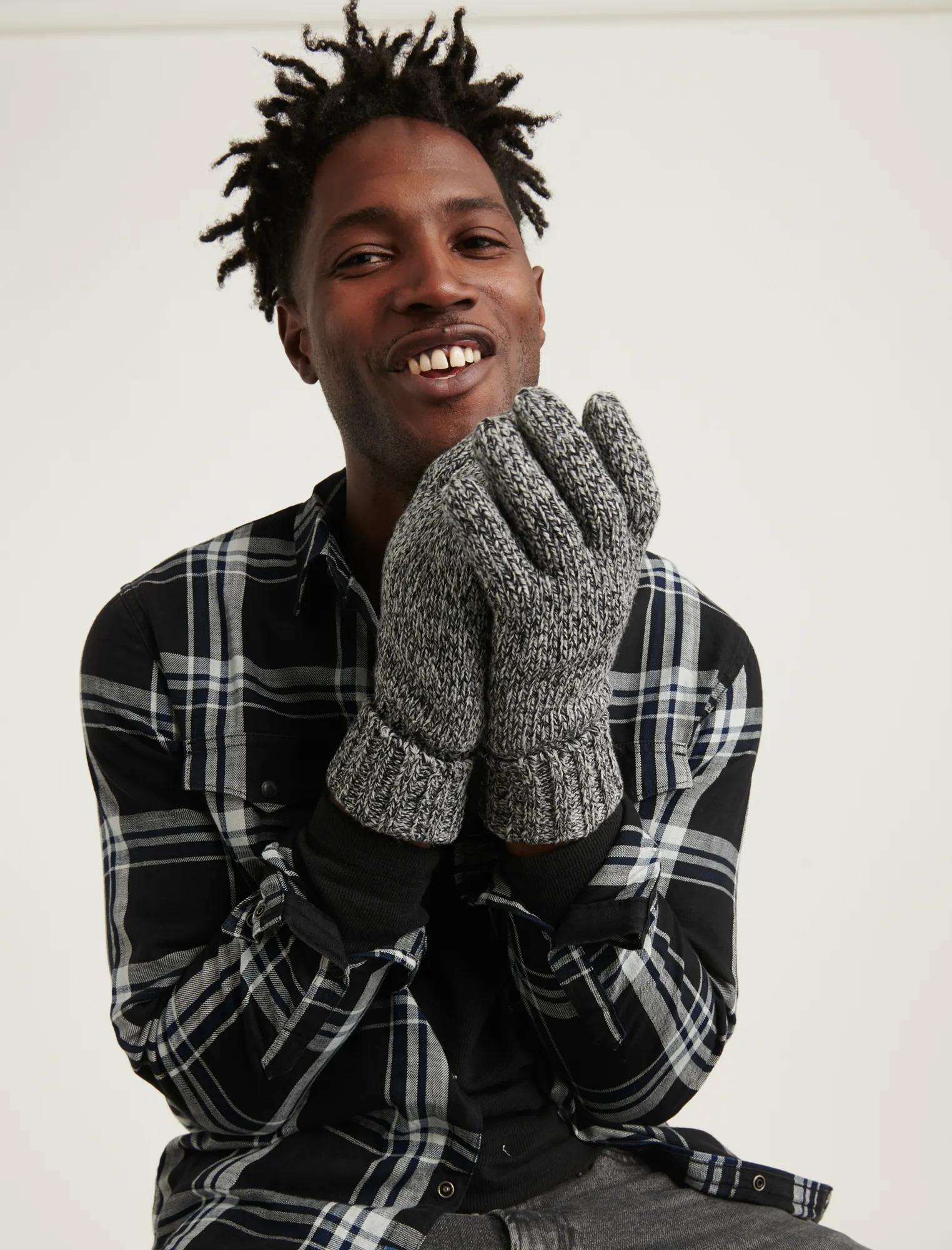 MELANGE KNIT TECH GLOVES, image 2
