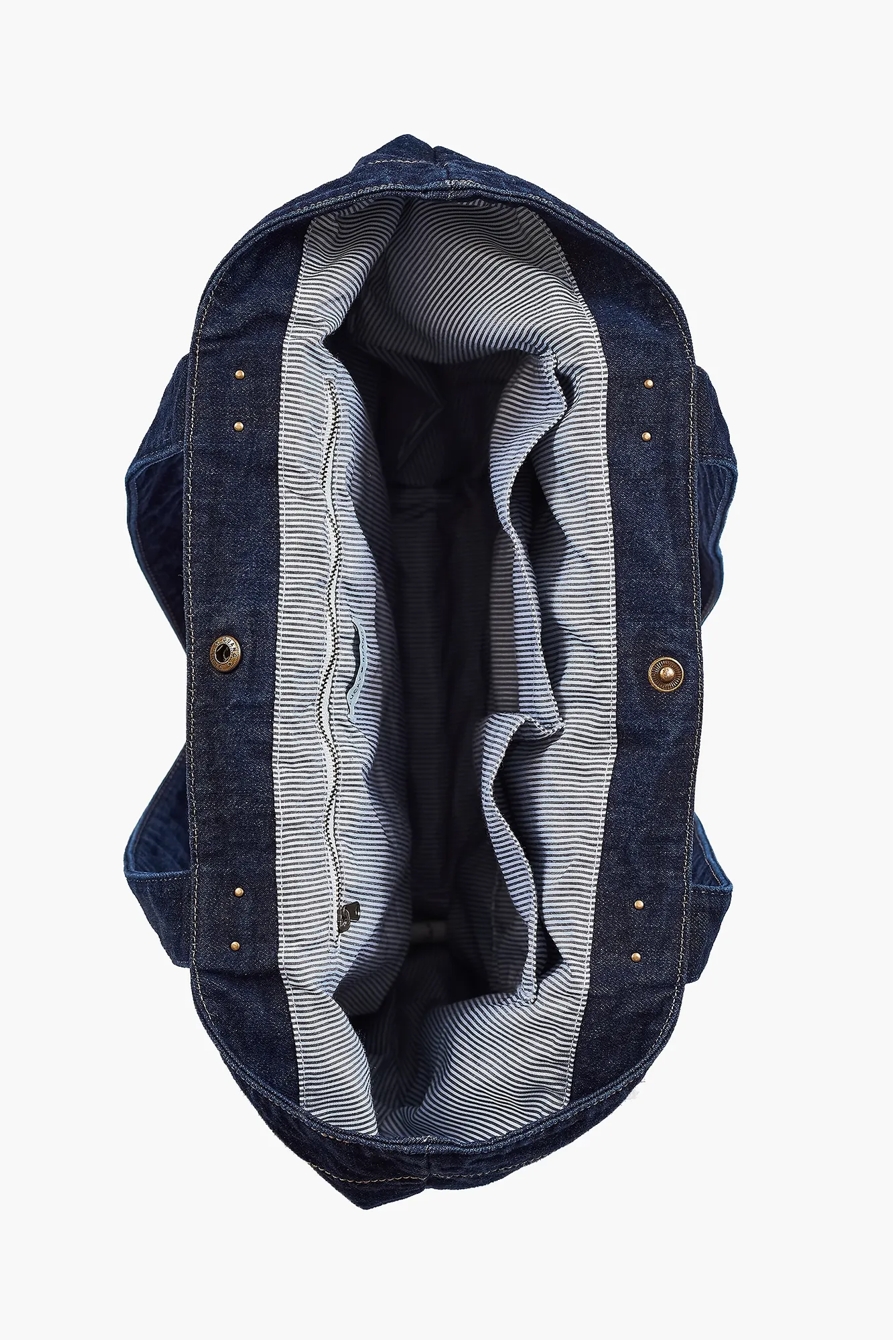 DENIM EMBROIDERED TOTE BAG, image 3