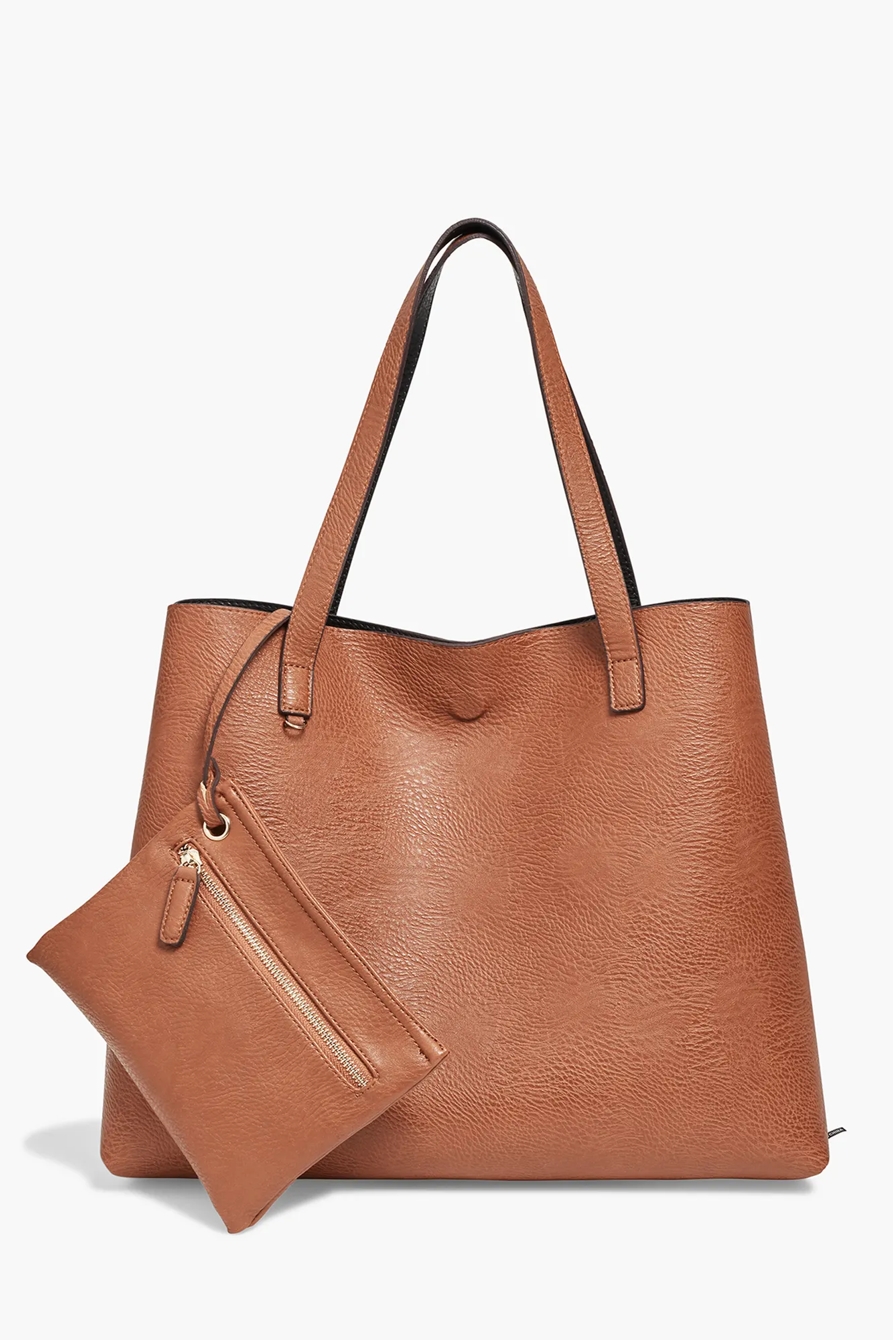 REVERSIBLE VEGAN LEATHER TOTE BAG, image 2