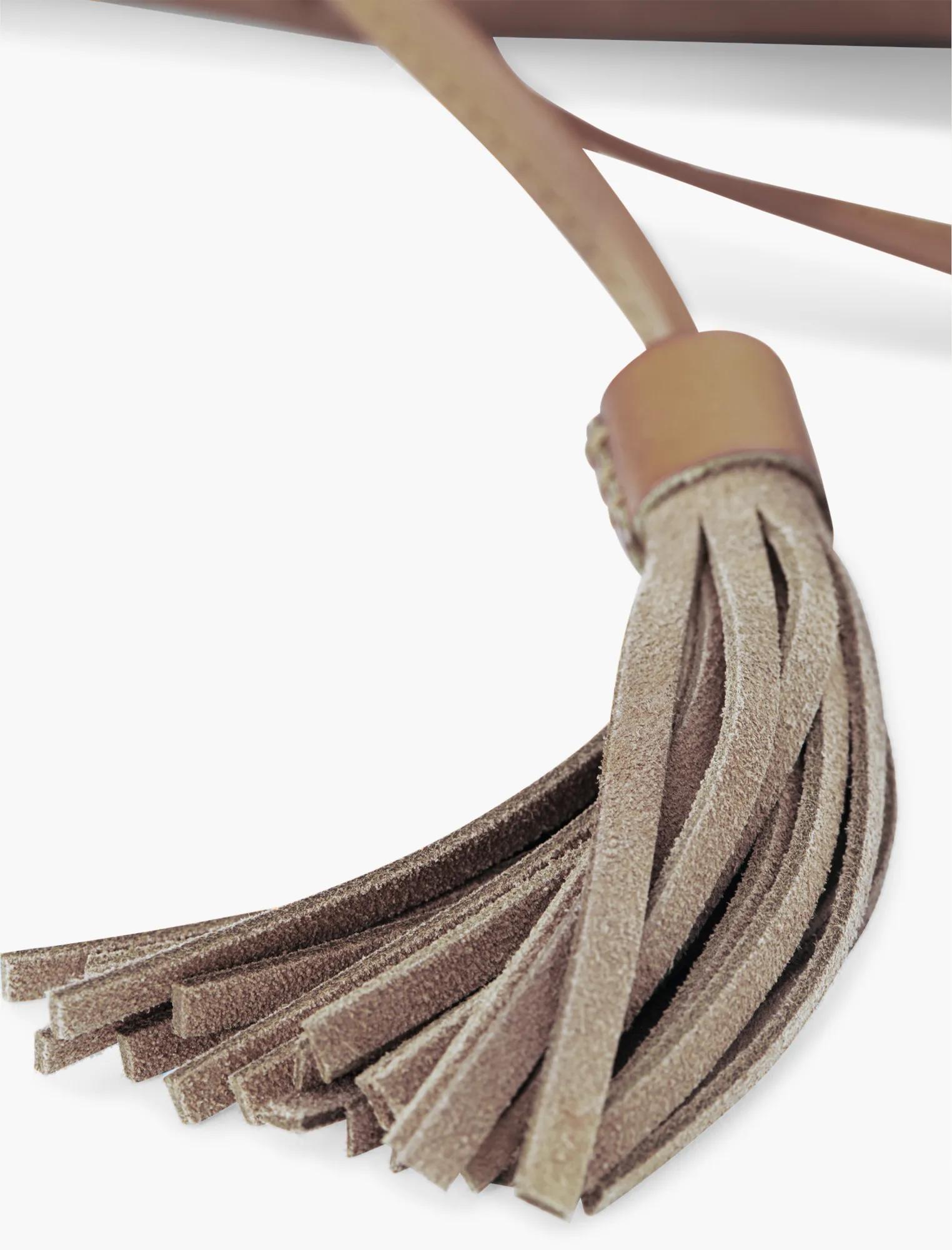 DRAWSTRING VEGAN LEATHER BUCKET BAG, image 4