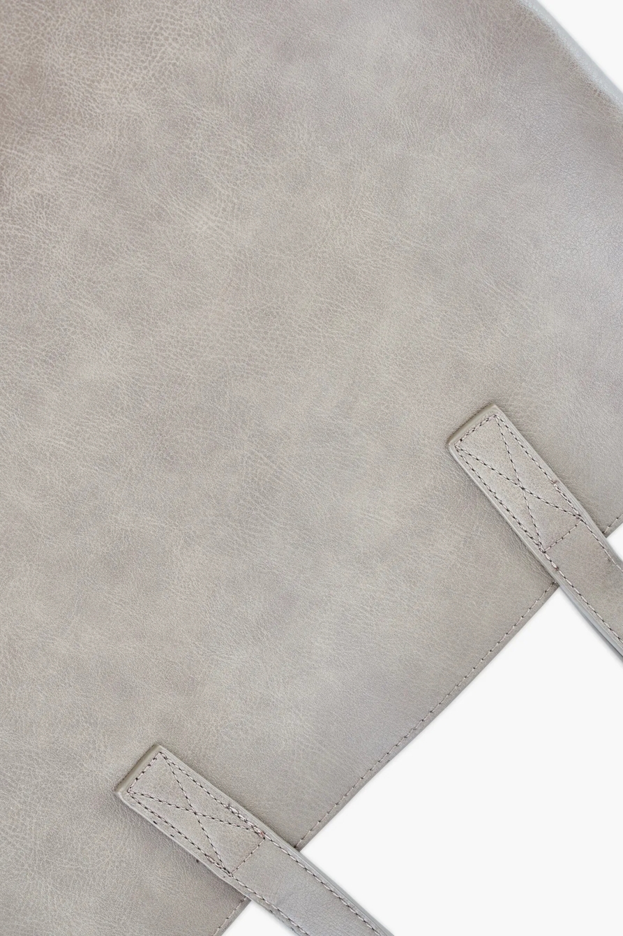 VEGAN LEATHER ATTACHED POCKET TOTE, image 5