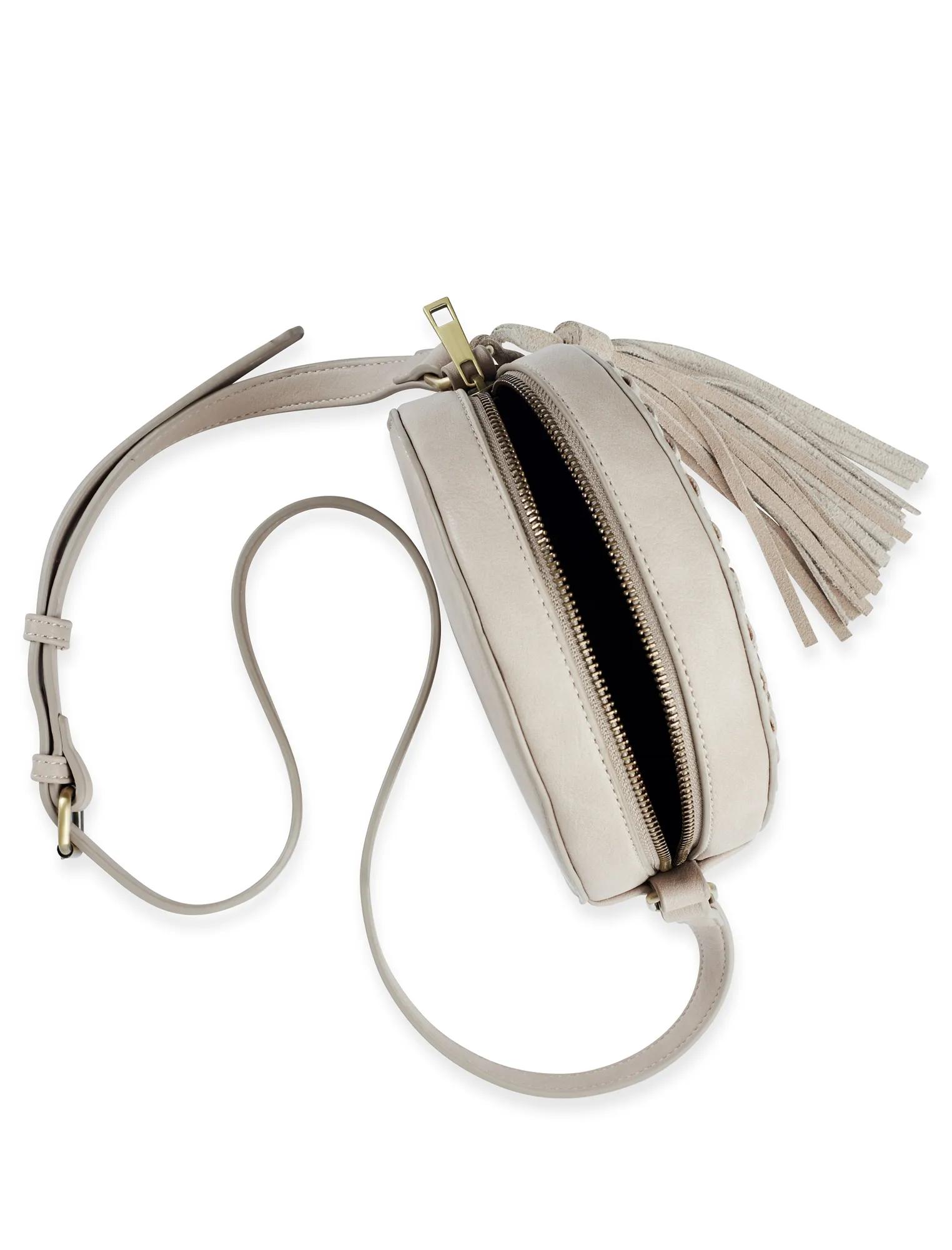 VEGAN LEATHER CIRCULAR WOVEN CROSSBODY, image 5