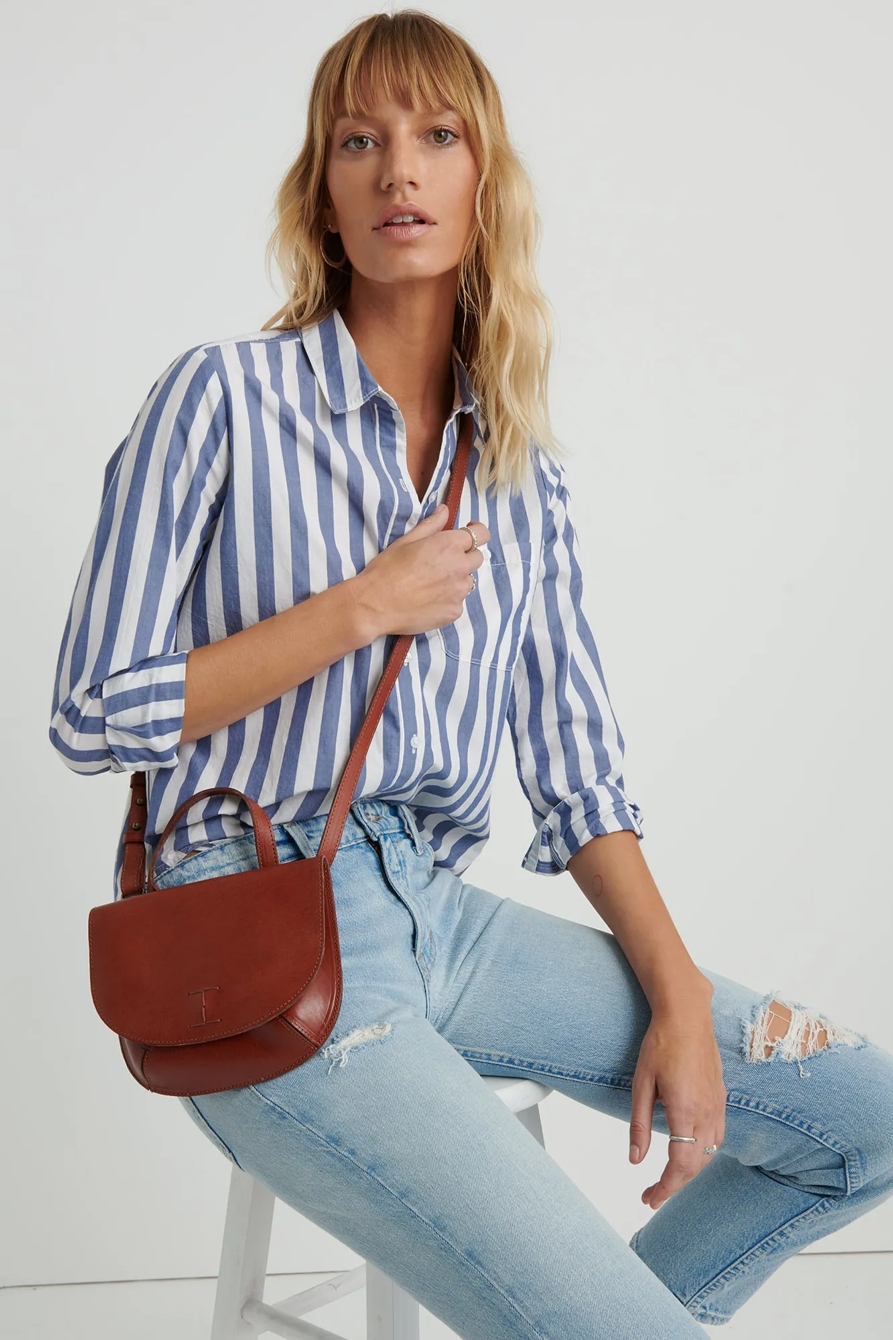 POINT LEATHER DOUBLE POCKET CROSSBODY BAG, image 2