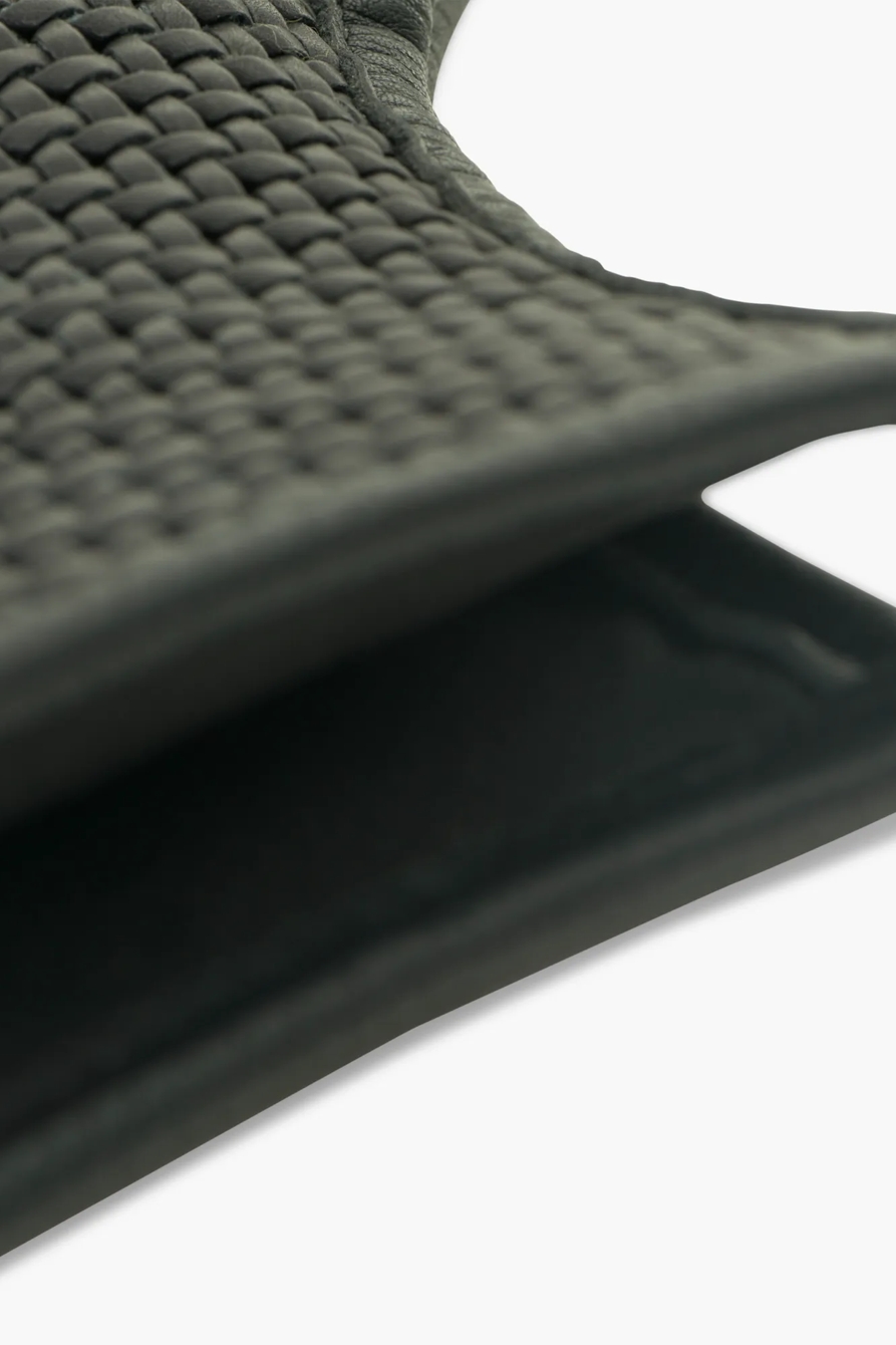 VEGAN LEATHER WOVEN TOTE, image 3