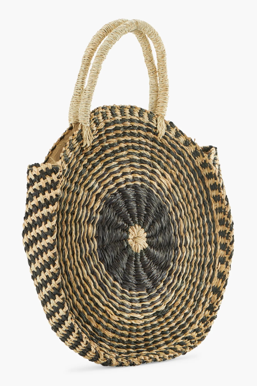 STRAW CIRCULAR TOTE, image 2
