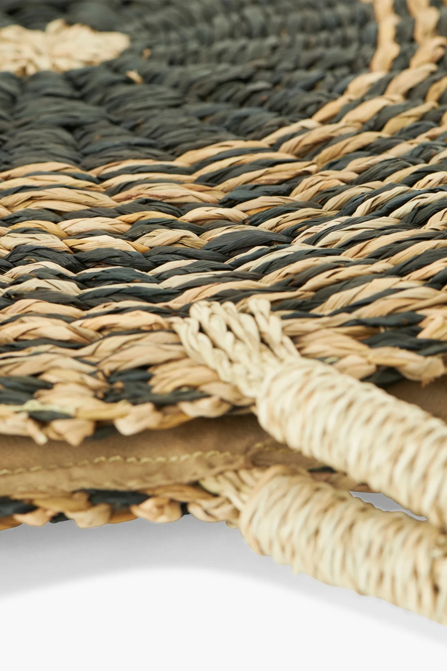 STRAW CIRCULAR TOTE, image 3