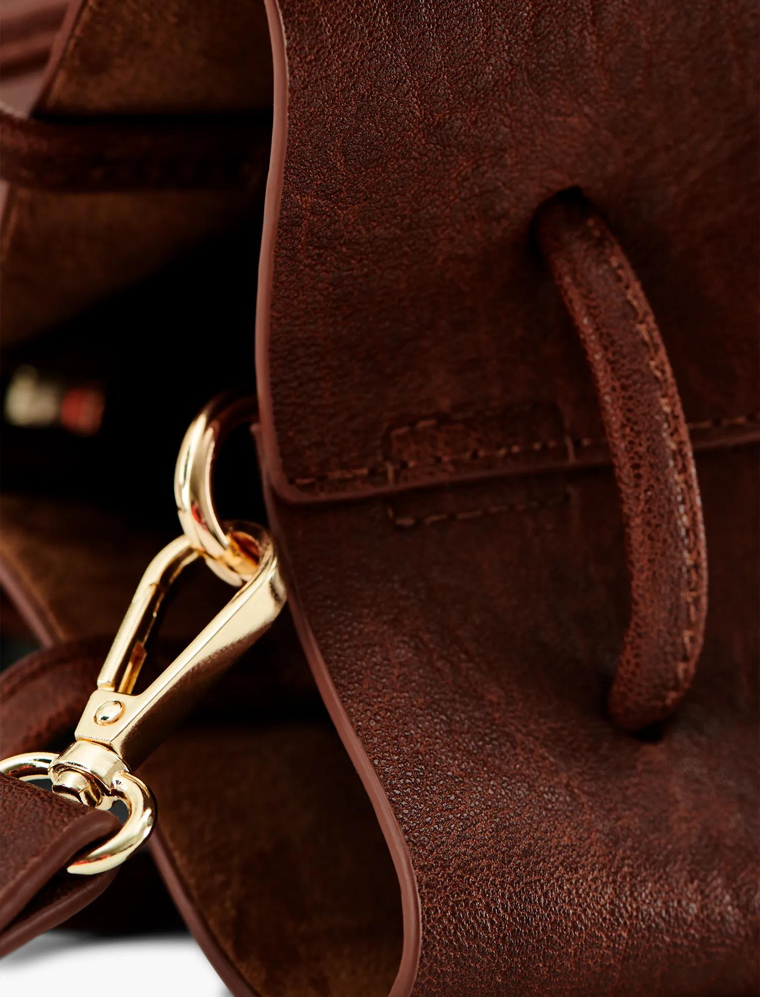VEGAN LEATHER BUCKET SHOULDER BAG, image 4
