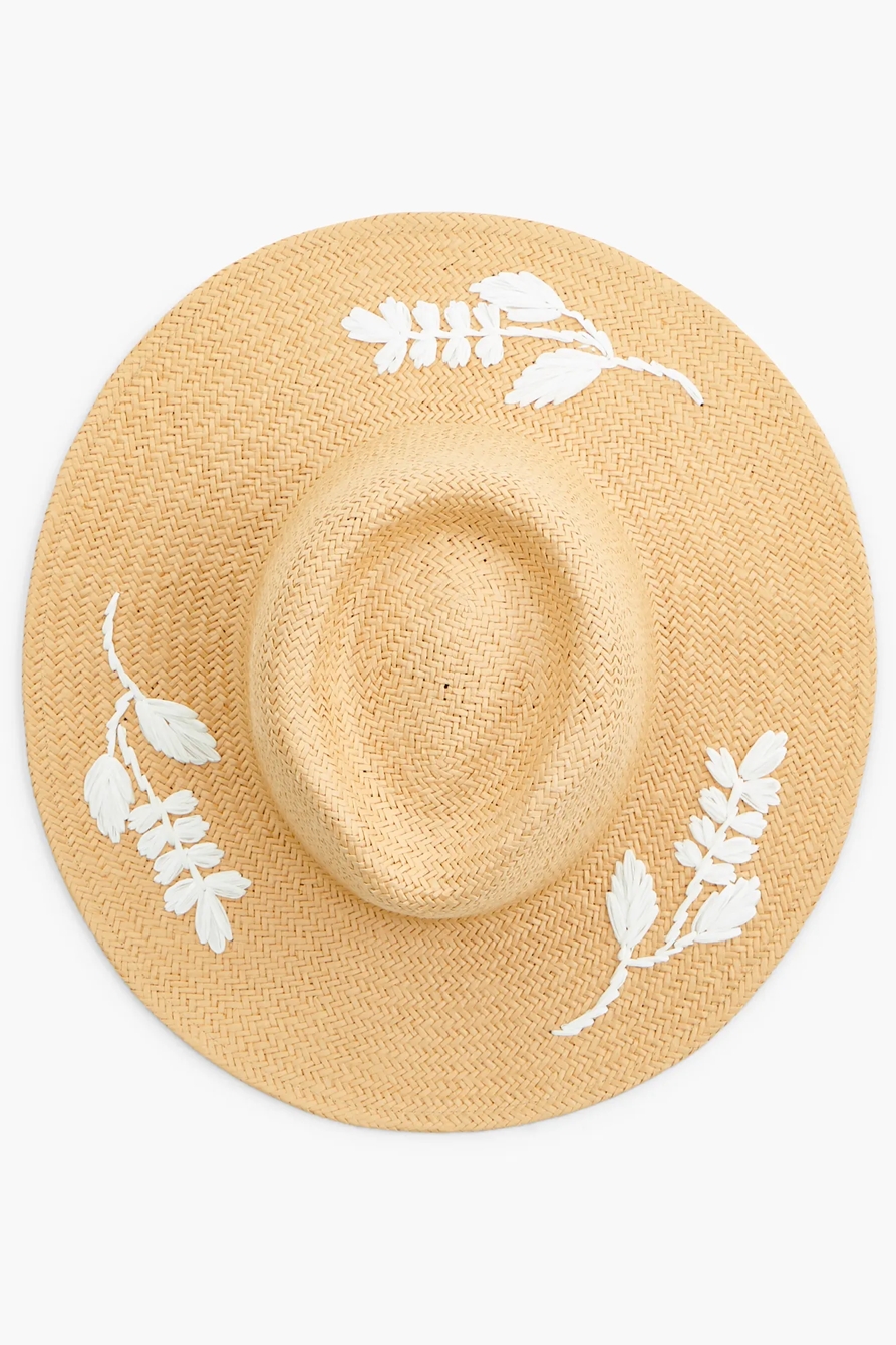 NATURAL EMBELISHED STRAW HAT, image 2
