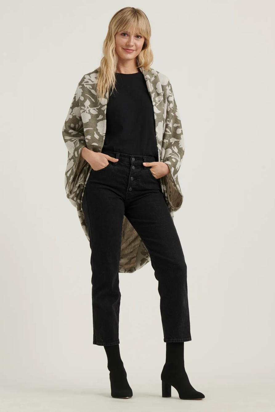 FLORAL JACQUARD KIMONO, image 2