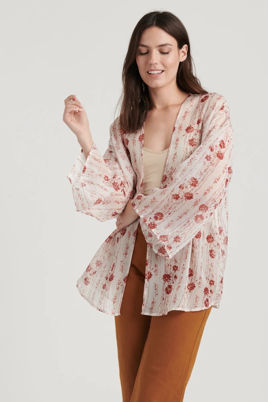 PRINTED FLORAL KIMONO, image 1