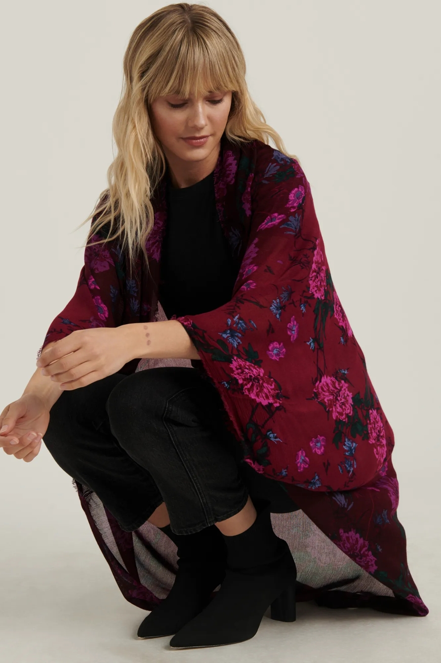 OMBRE FLORAL BOLERO KIMONO, image 4