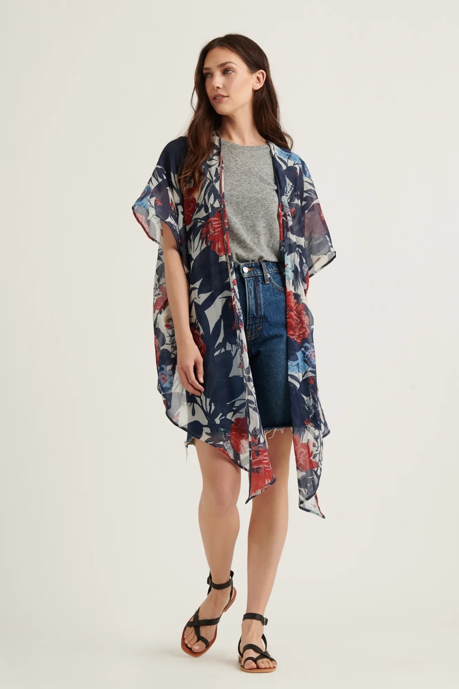 BOTANICALS TIE KIMONO, image 1