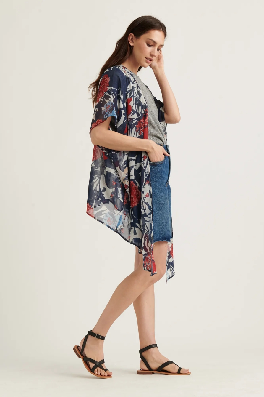 BOTANICALS TIE KIMONO, image 2
