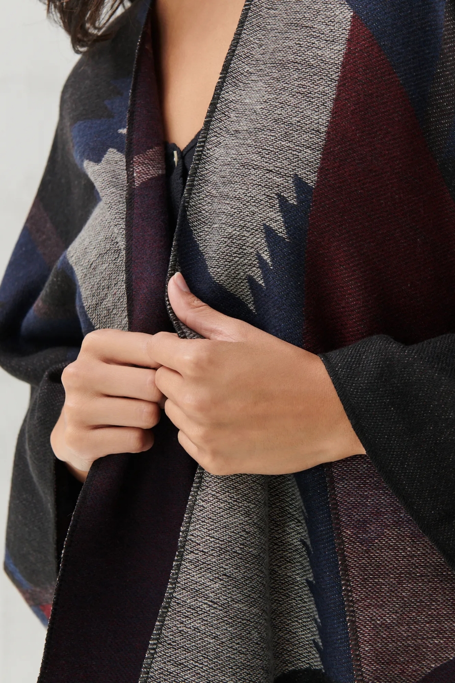 ABSTRACT PATCH PRINT HEAVY WEIGHT KIMONO, image 4
