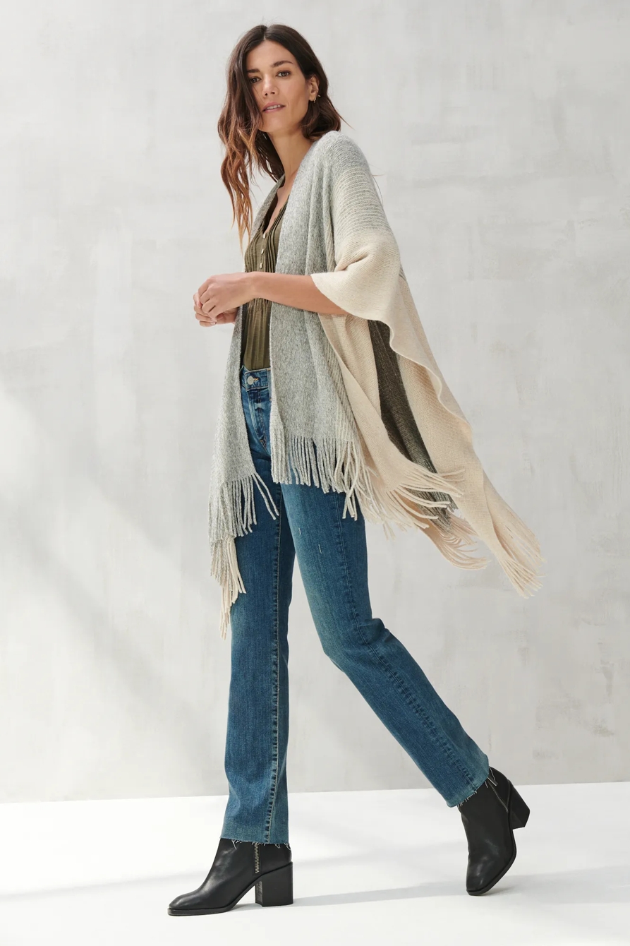 CREAM GRAY KNIT KIMONO, image 2