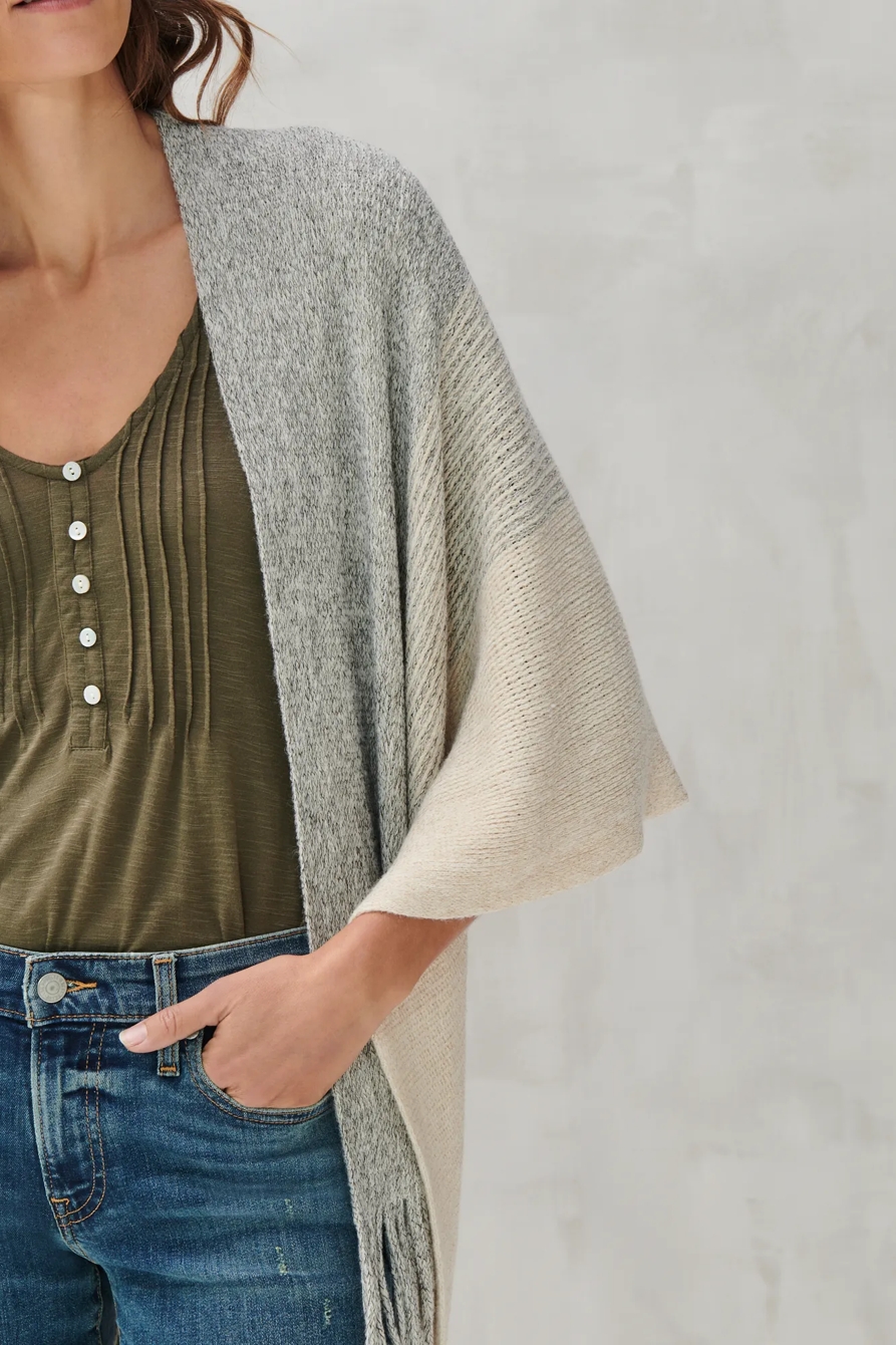 CREAM GRAY KNIT KIMONO, image 5