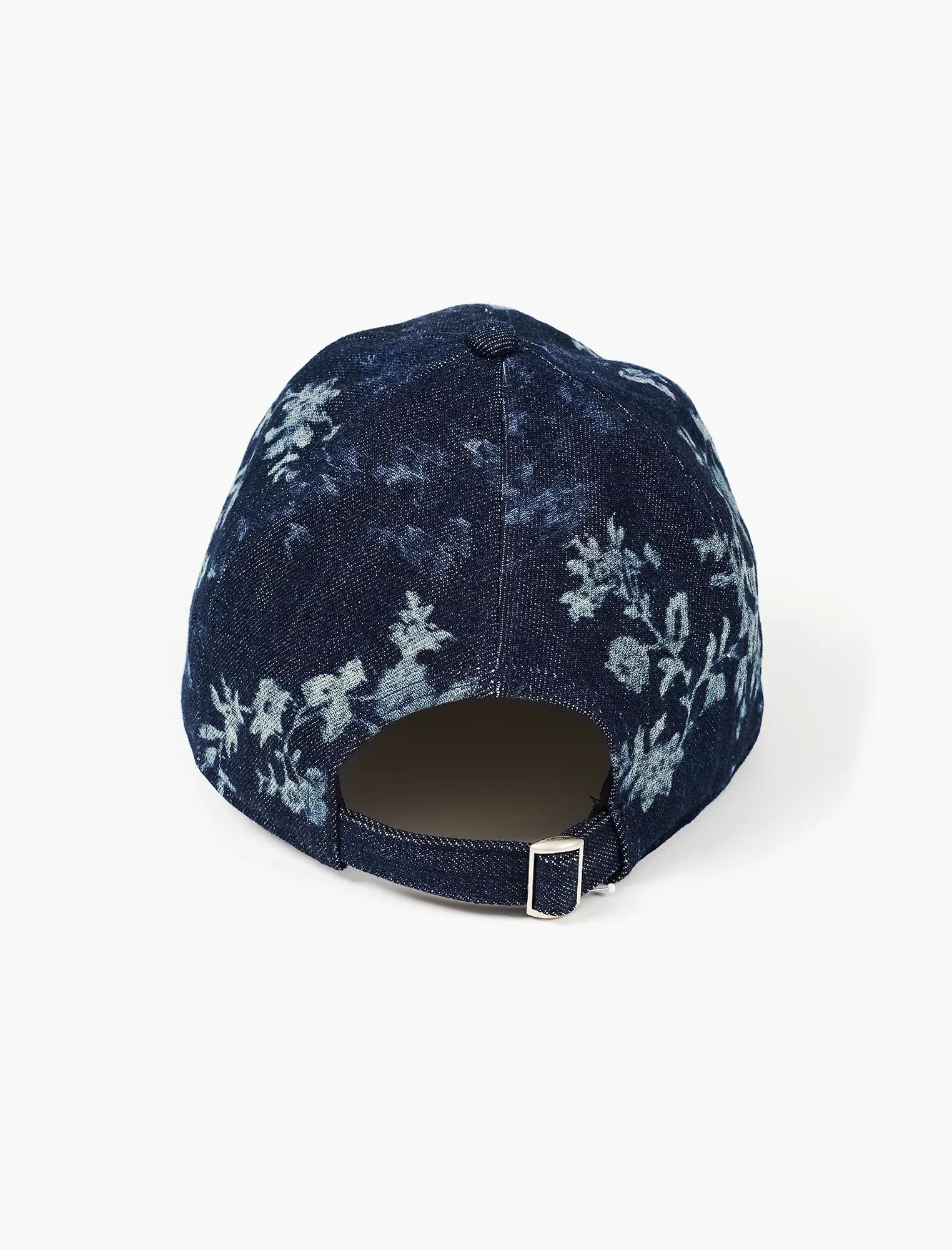 DENIM FLORAL BASEBALL HAT, image 2