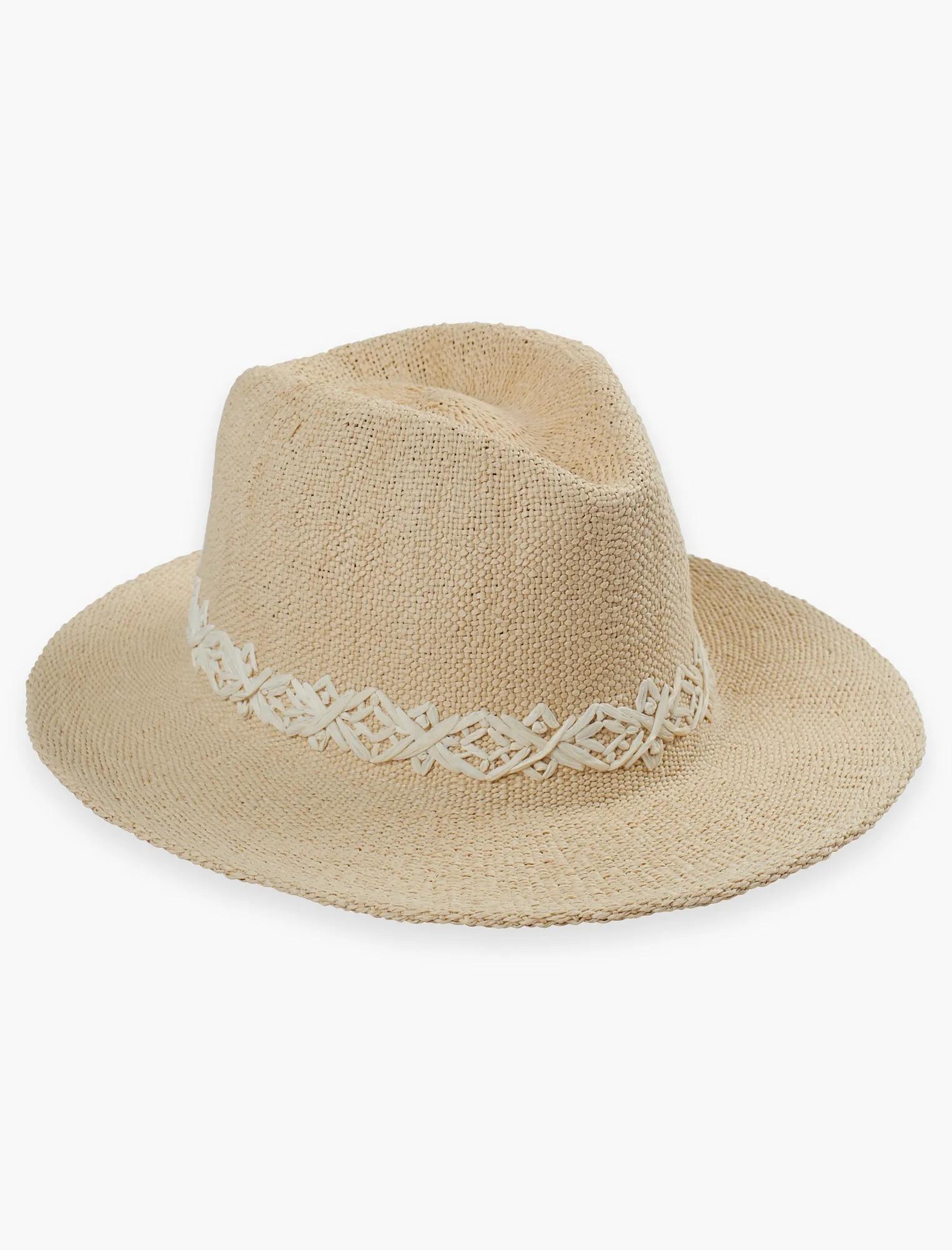 Lucky Brand Cream Straw Fedora with Brown Leather Band Milan | Mens Cream Firm Straw Fedora Hat – American Hat Makers main image 2