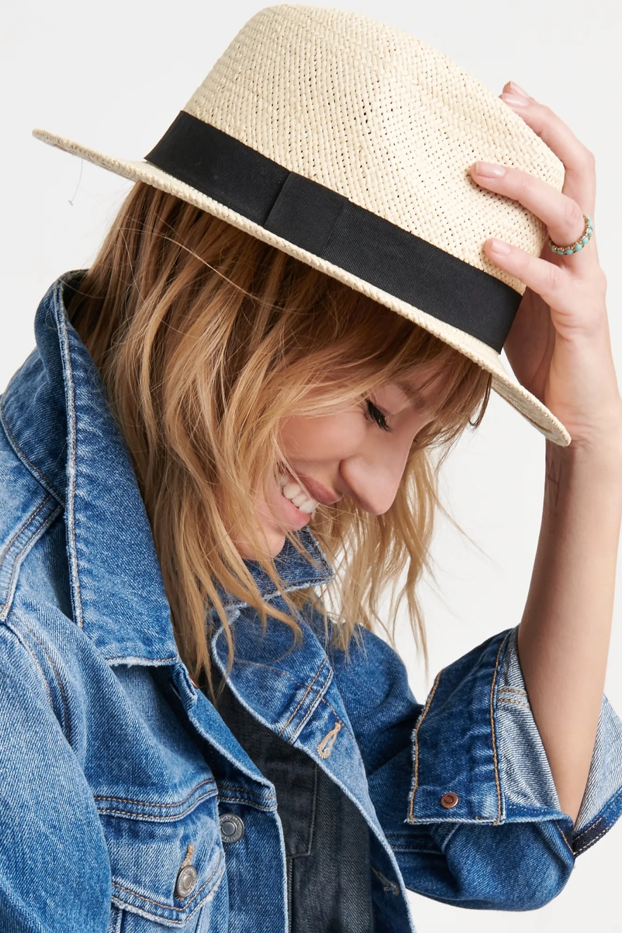 GROSGRAIN TRIM FEDORA HAT, image 2