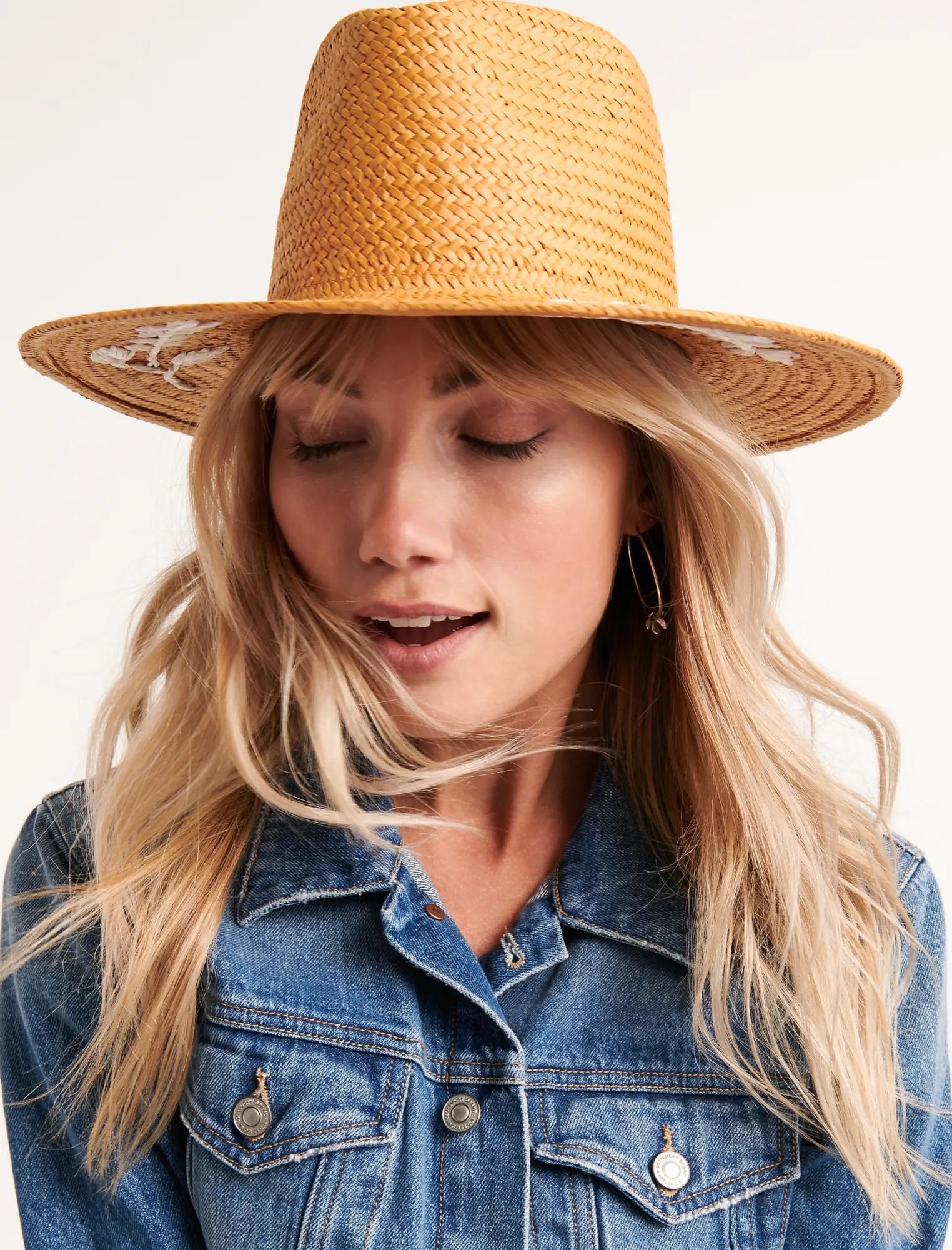 FLORAL EMBROIDERED STRAW HAT, image 2