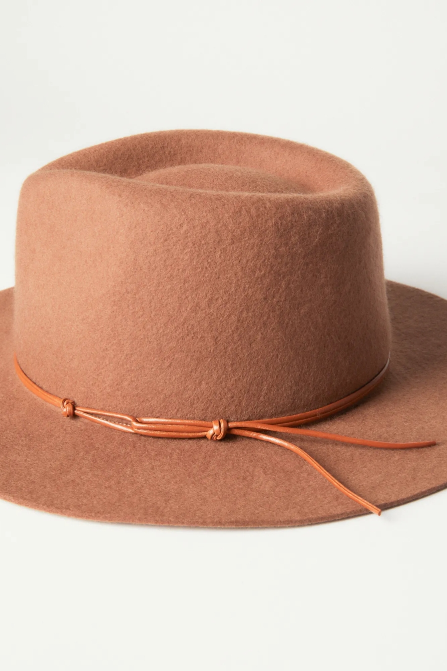 THIN LEATHER TRIM WOOL HAT, image 2