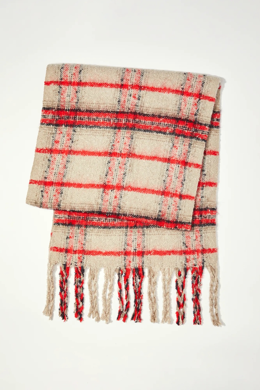 PLAID BRUSHED BLANKET SCARF, image 2