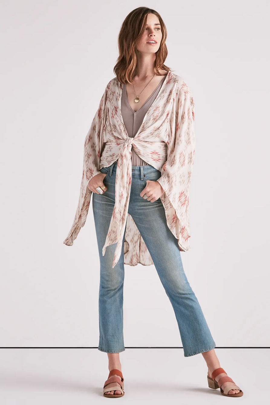 PRINTED TIE KIMONO, image 1