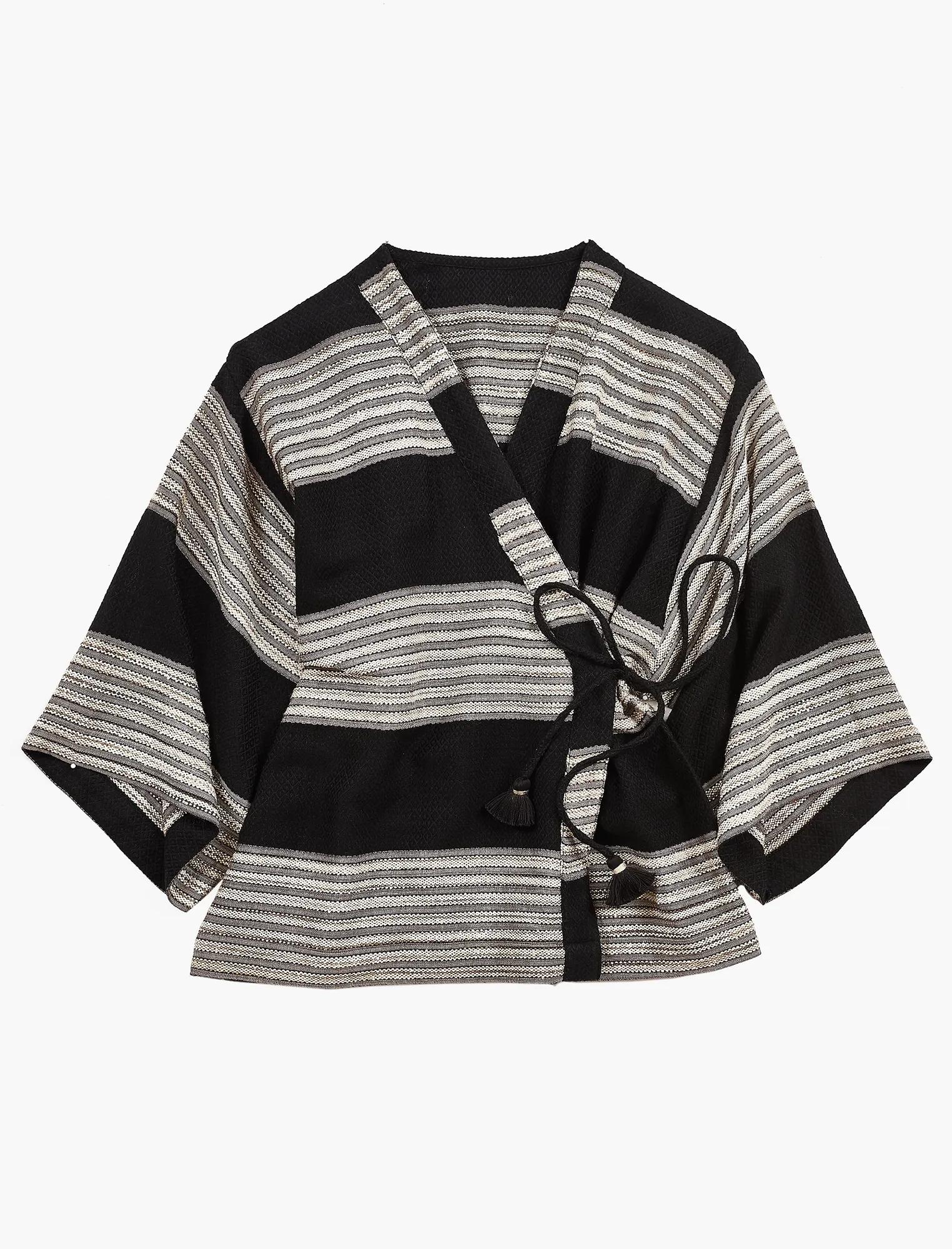 STRIPED TIE KIMONO, image 2