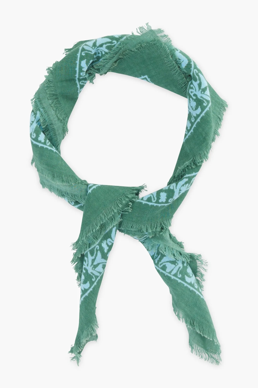 BENIN PAISLEY FRAYED EDGE BANDANA, image 3