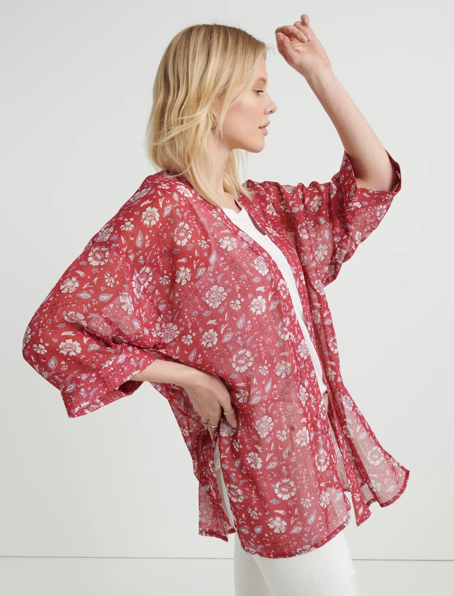 FLORAL PRINT KIMONO, image 2