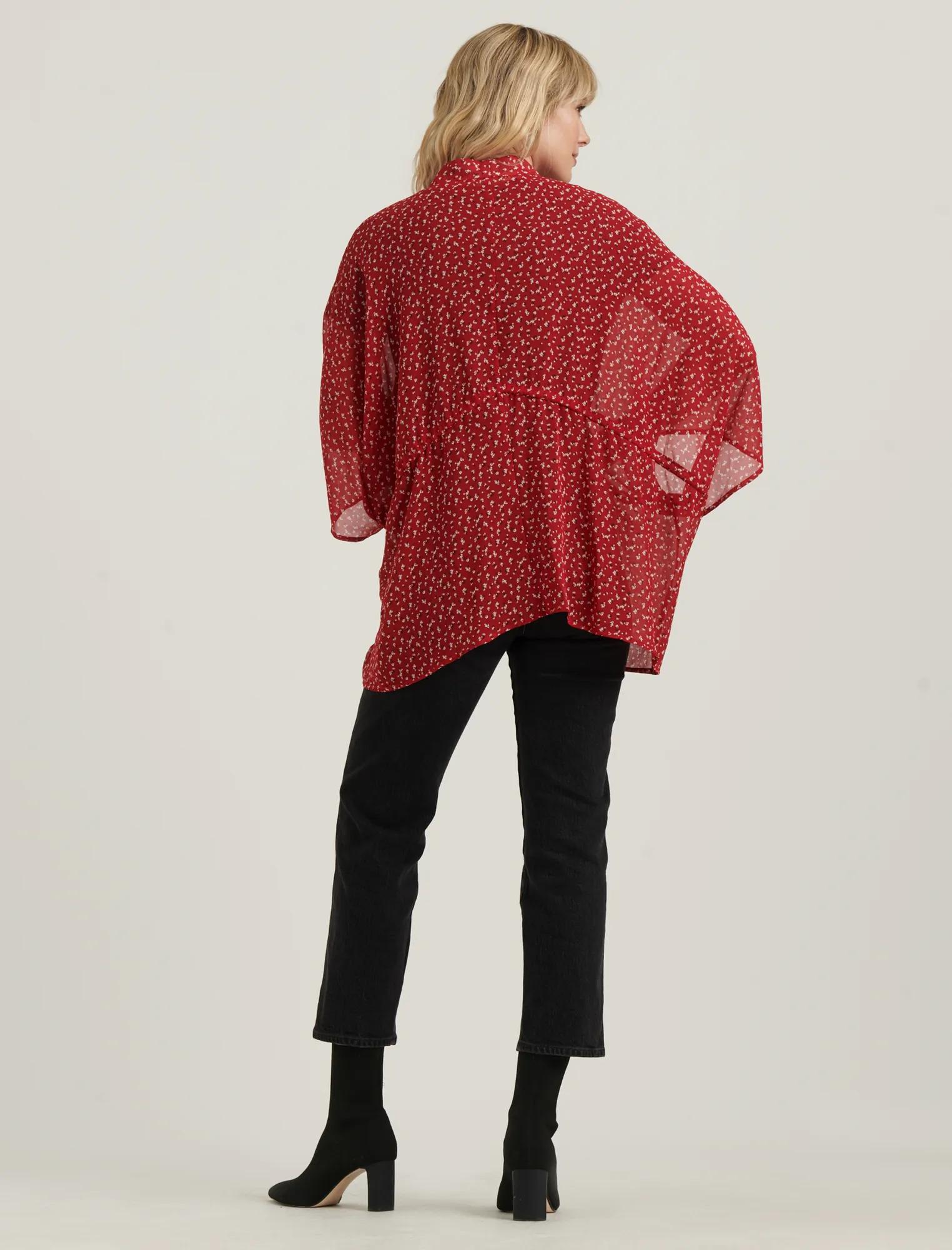 FLORAL DRAWSTRING KIMONO, image 4