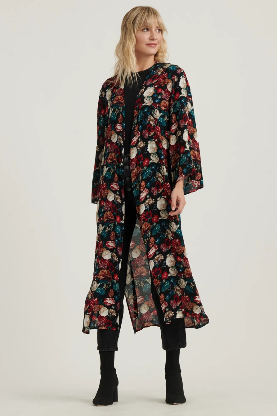 MULTI FLORAL DUSTER KIMONO, image 2