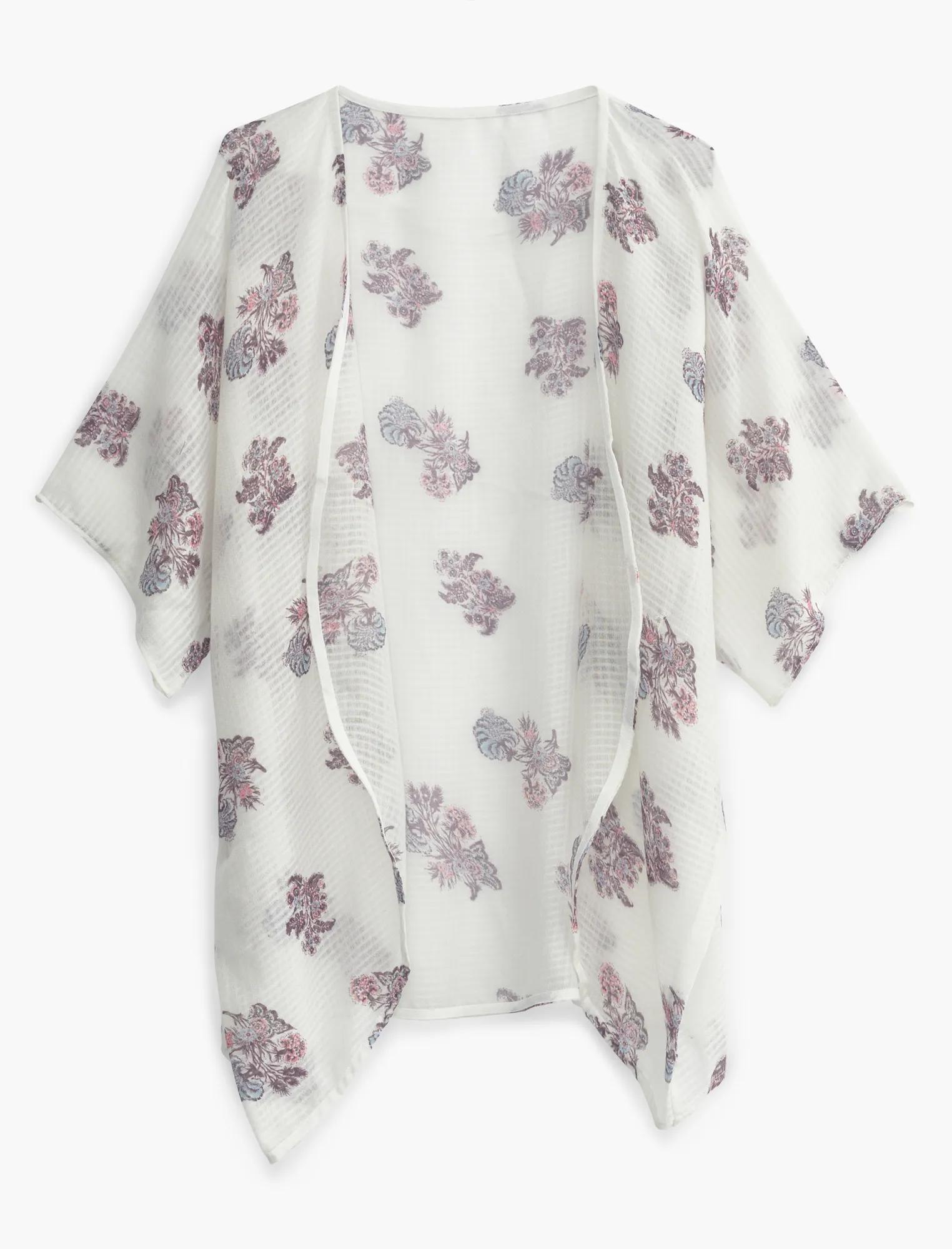 FLORAL TEXTURE KIMONO, image 4