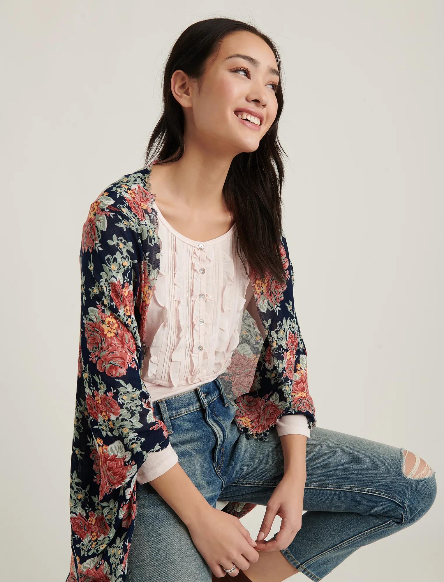 FLORAL CAPE KIMONO, image 2