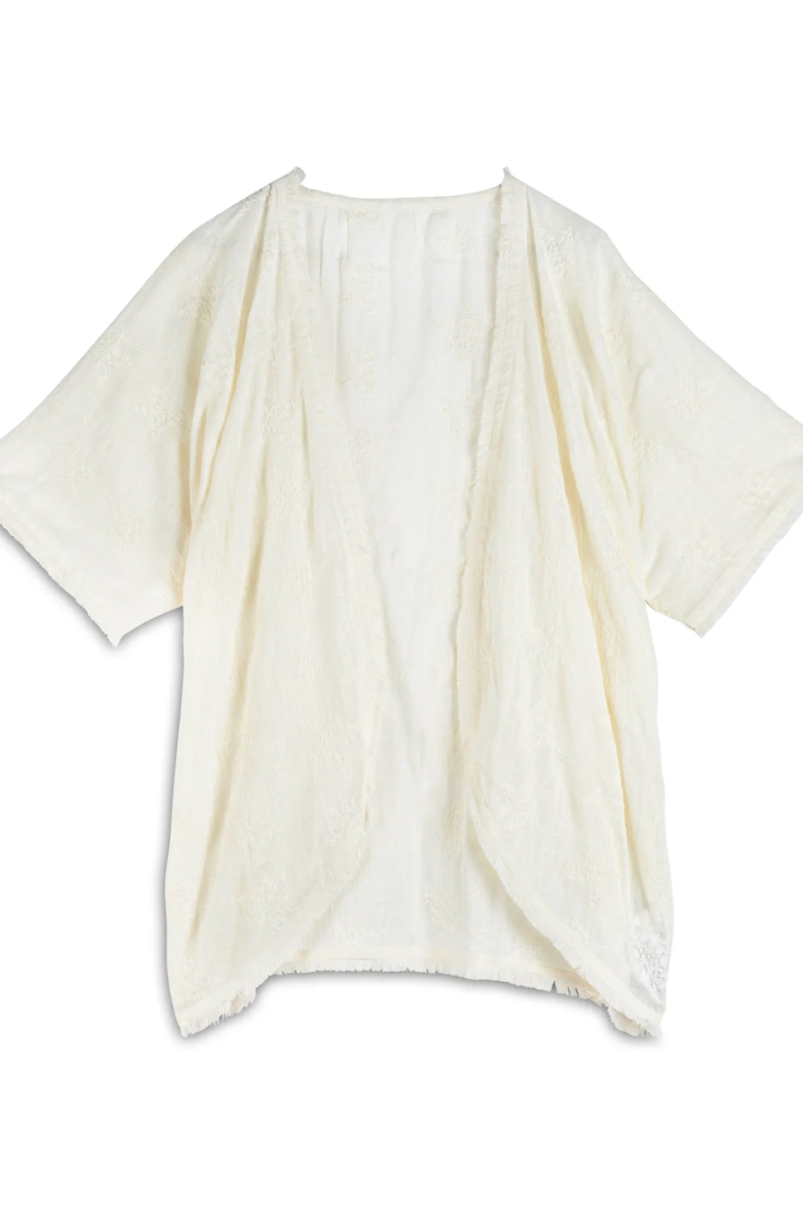 EMBROIDERED TEXTURE KIMONO, image 1