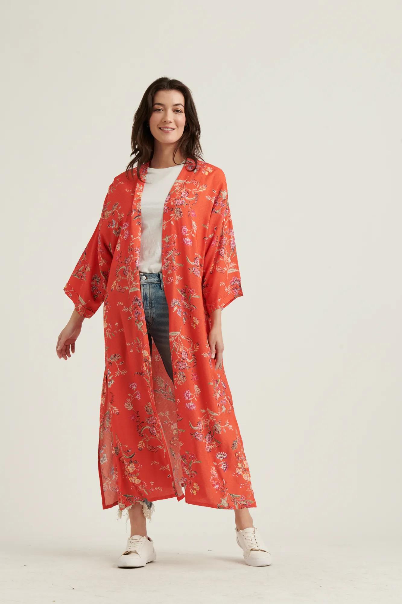 FLORAL TEXTURE KIMONO, image 4