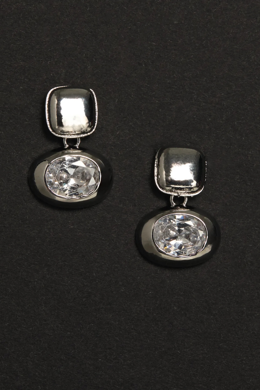 DOUBLE STONE DROP EARRING, image 2