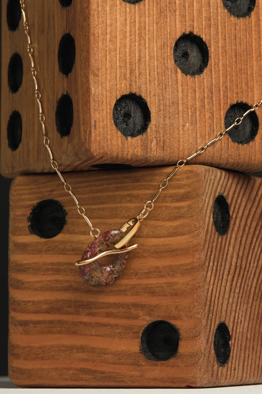 MARBLE STONE PENDANT NECKLACE, image 2