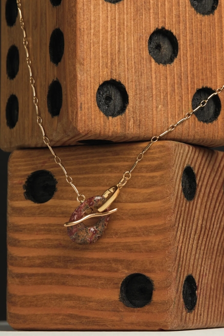 MARBLE STONE PENDANT NECKLACE, image 2