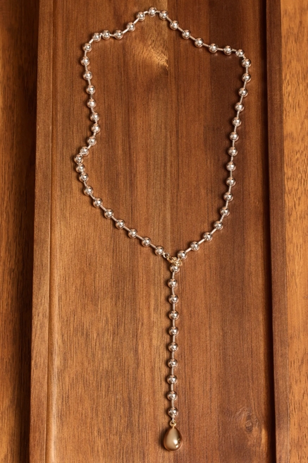 BALL CHAIN LARIAT NECKLACE, image 2