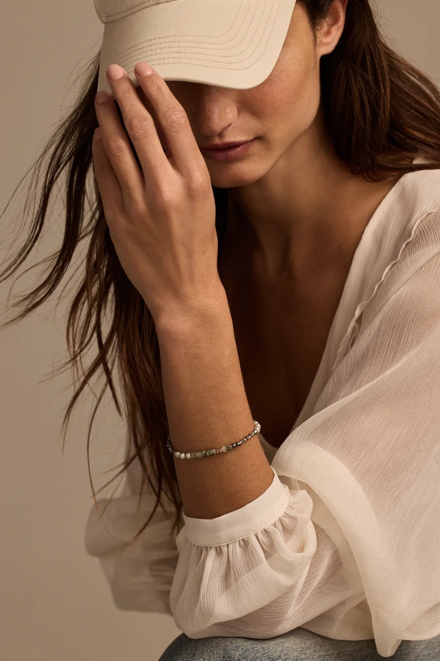GREY BEAD STRETCH BRACELET, image 2