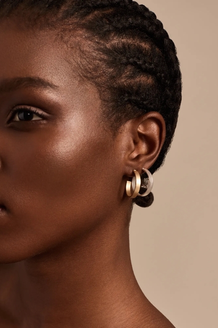 MATTE HOOP EARRING SET, image 2