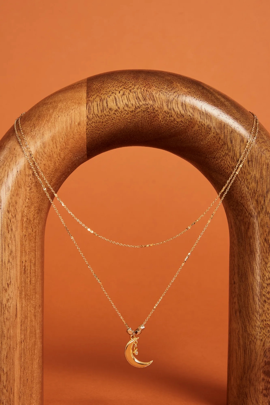 MOON PENDANT NECKLACE, image 2
