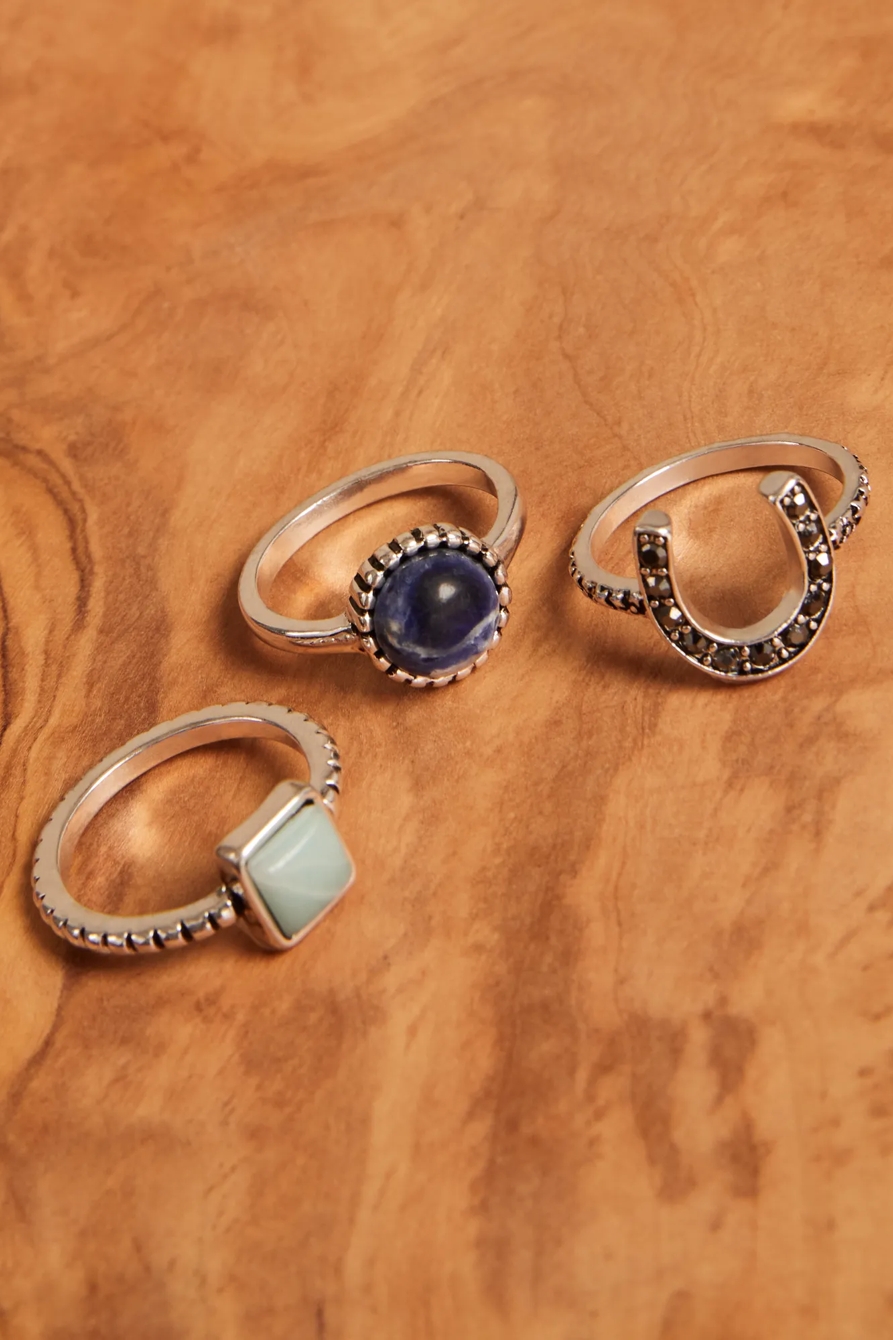 SILVER STONE RING SET, image 2
