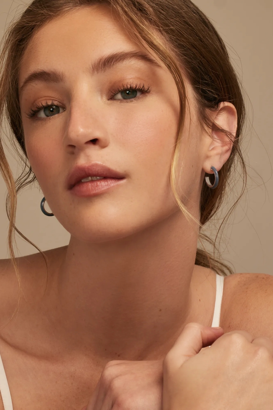 ENAMEL HOOP EARRING SET, image 2