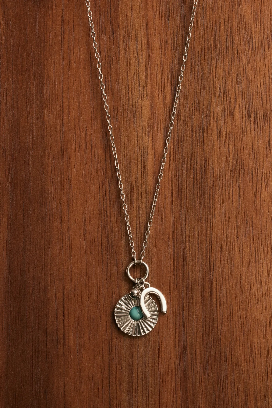 TURQ HORSEHOE PENDANT NECKLACE, image 2
